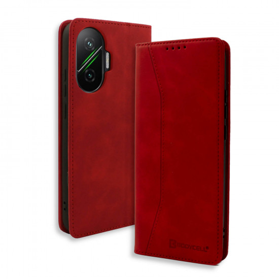Bodycell Book Case Pu Leather Xiaomi Poco F7  Red