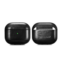 iCarer WMAP250901 AirPods 4 Vintage Leather Case Classic Black