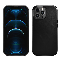 iCarer WMI1304 iPhone 13 Pro Max Leather Magsafe Back Case Black