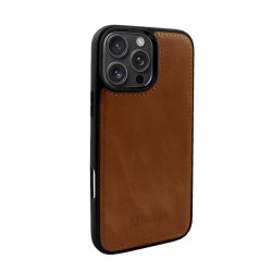 iCarer WMI16250901 iPhone 16 Pro Max Leather TPU Back Cover Magsafe Retro Brown