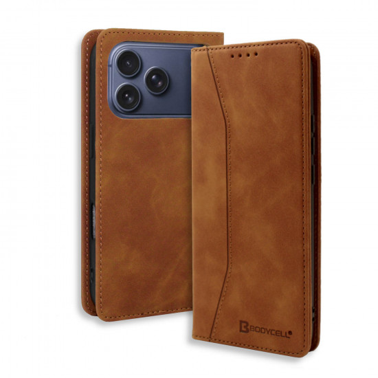 Bodycell Book Case Pu Leather iPhone 17 Pro  Brown