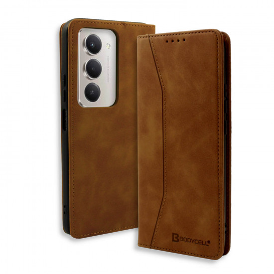 Bodycell Book Case Pu Leather Xiaomi Redmi 15 5G Brown