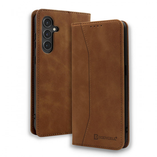 Bodycell Book Case Pu Leather Samsung S25 FE Brown