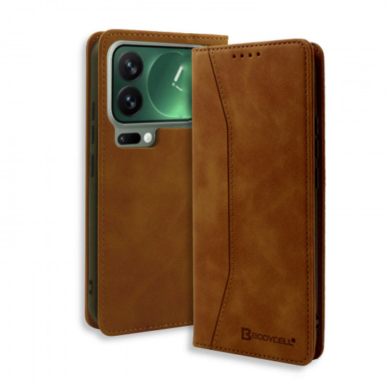 Bodycell Book Case Pu Leather Xiaomi 17 Pro  Brown