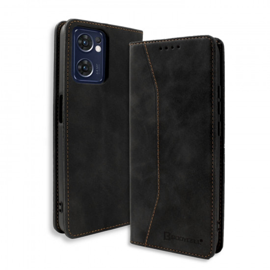 Bodycell Book Case Pu Leather Oppo Reno 7 5G Black