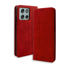 Bodycell Book Case Pu Leather Motorola G56 Red