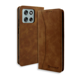 Bodycell Book Case Pu Leather Motorola G86 5G Brown