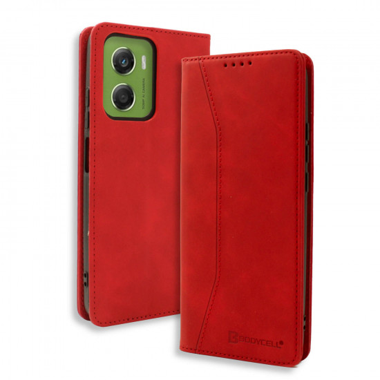 Bodycell Book Case Pu Leather Motorola G06 4G Red