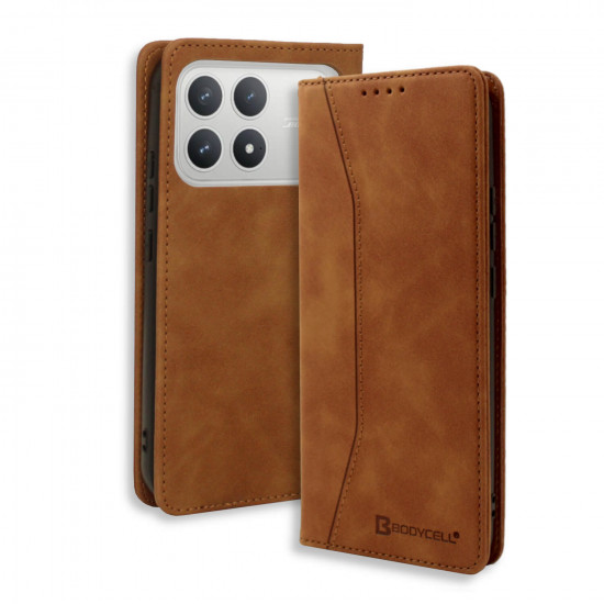 Bodycell Book Case Pu Leather Xiaomi Poco F8 Pro 5G Brown