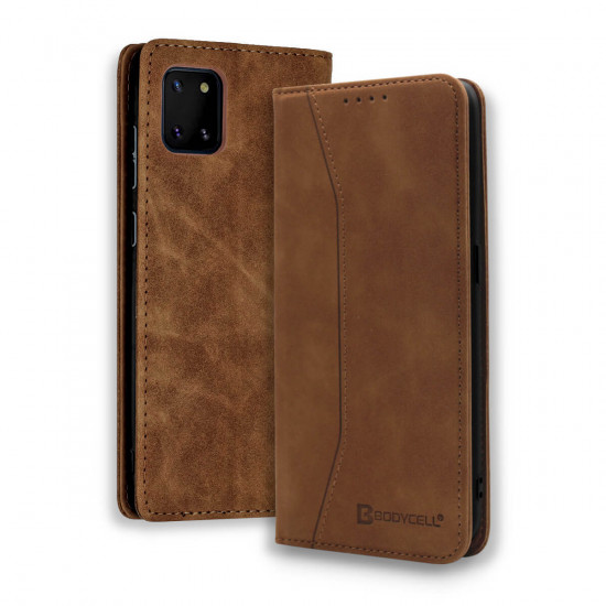 Bodycell Book Case Pu Leather Samsung Note 10 Lite Brown