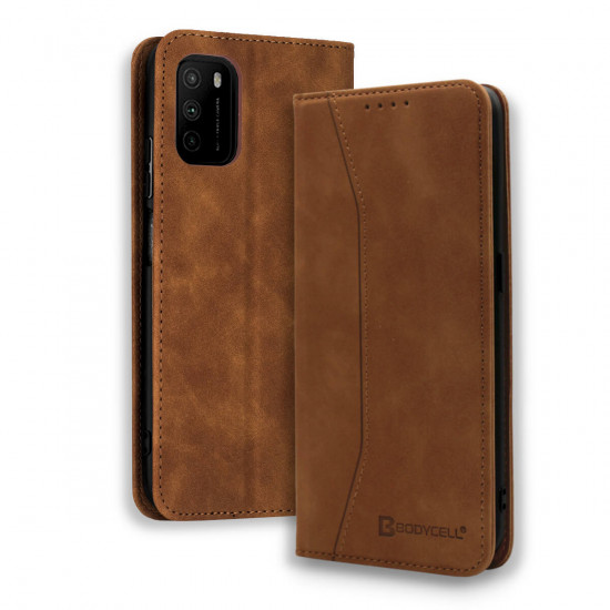 Bodycell Book Case Pu Leather Xiaomi Poco M3/Note 9 4G Brown