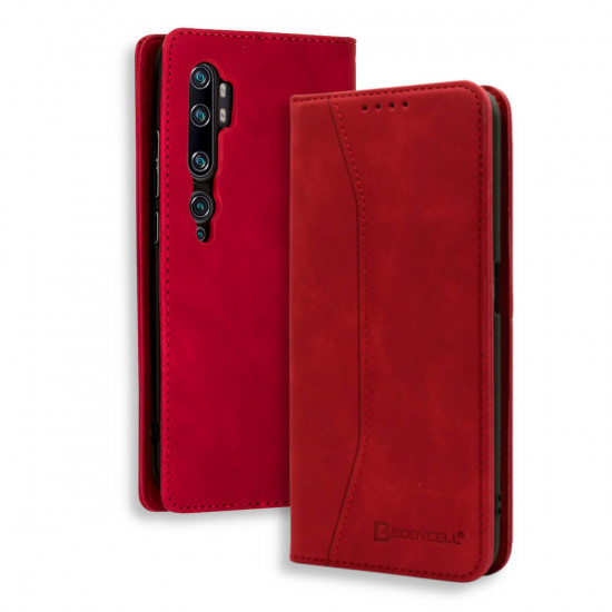 Bodycell Book Case Pu Leather Xiaomi Mi Note 10 Lite Red