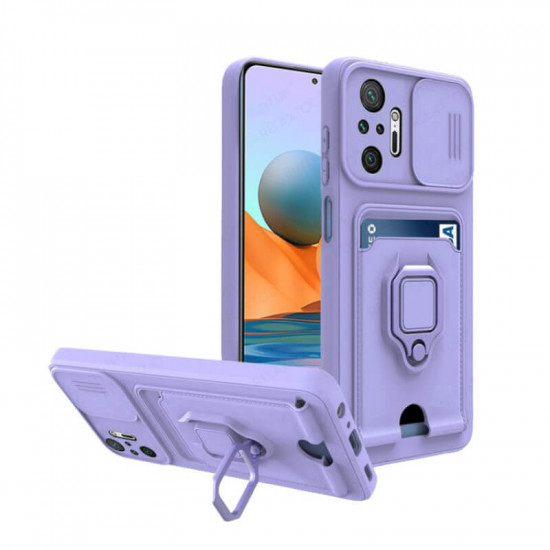 Bodycell Multifunction Case Με Κορδονι Xiaomi Note 10 Pro Purple