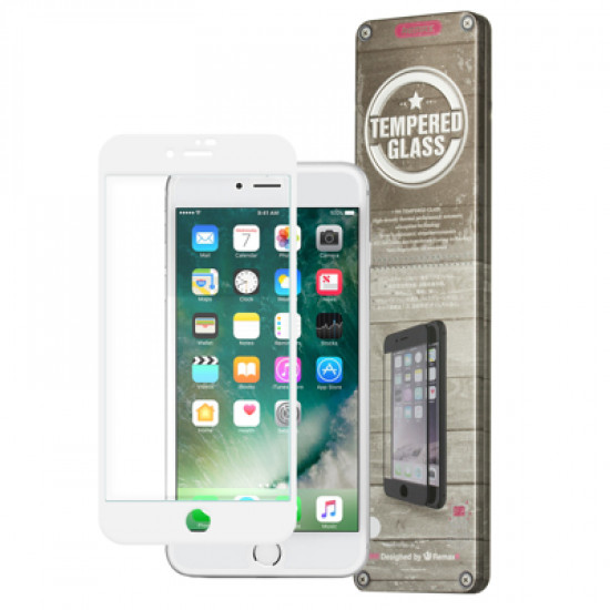 REMAX  TEMPERED Glass 3D Full Screen Curved For iPhone 7/8 Plus White