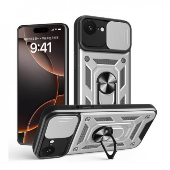 Bodycell Armor Slide Cover Case iPhone 16e Silver