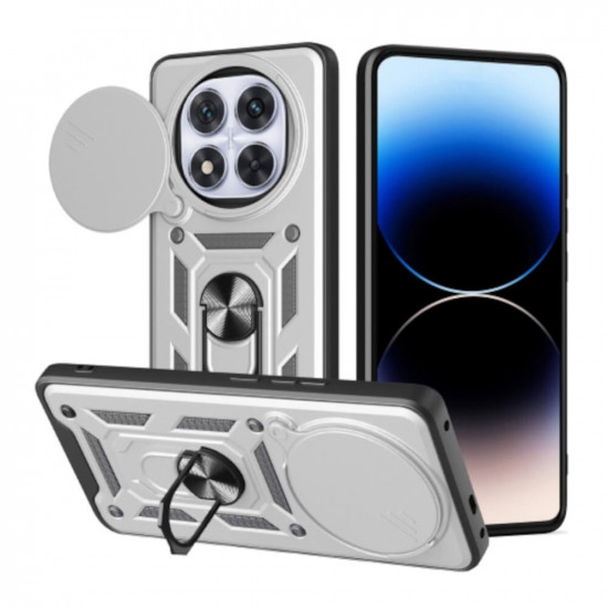 Bodycell Armor Slide Cover Case Xiaomi Note 14 Pro Plus 5G Silver