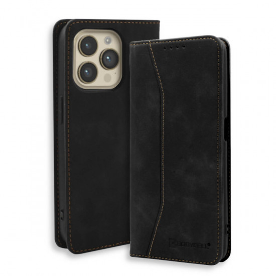 Bodycell Book Case Pu Leather iPhone 16 Pro  Black