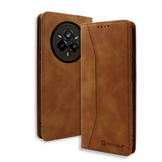 Bodycell Book Case Pu Leather Realme 14 Pro Plus Brown