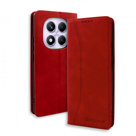 Bodycell Book Case Pu Leather Xiaomi Note 14 Pro 4G Red