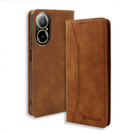 Bodycell Book Case Pu Leather Realme C67 4G Brown
