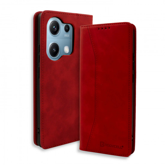 Bodycell Book Case Pu Leather Xiaomi Note 14S Red