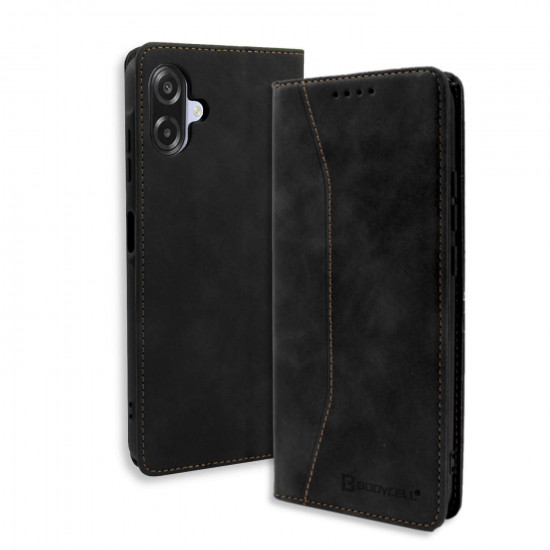 Bodycell Book Case Pu Leather Samsung A07 4G Black