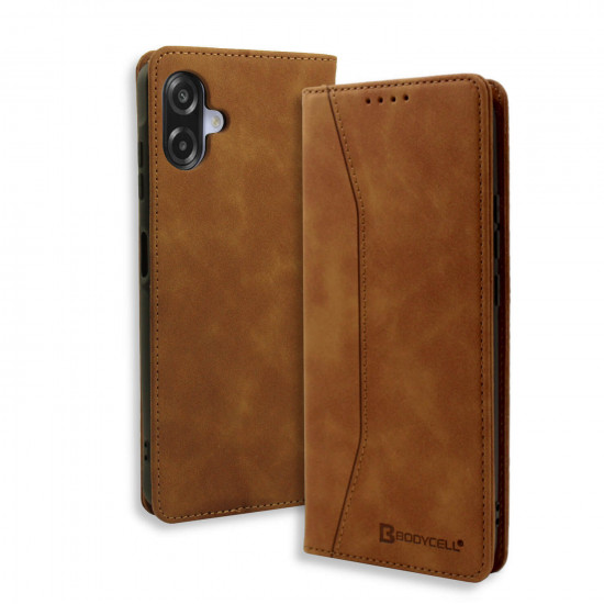 Bodycell Book Case Pu Leather Samsung A07 4G Brown