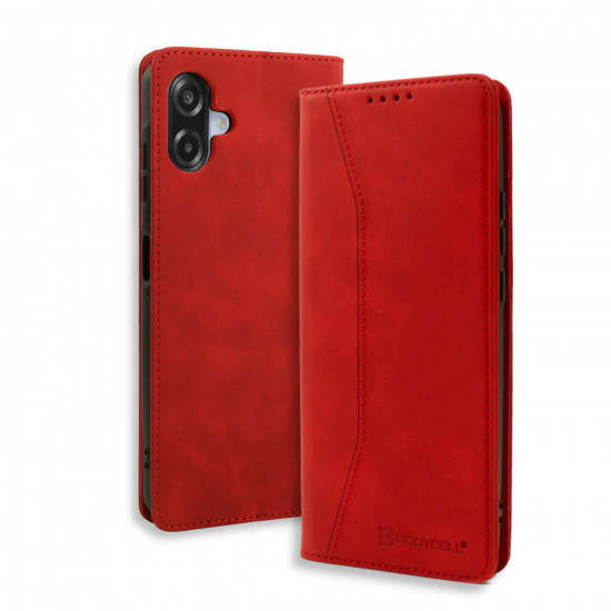 Bodycell Book Case Pu Leather Samsung A07 4G Red