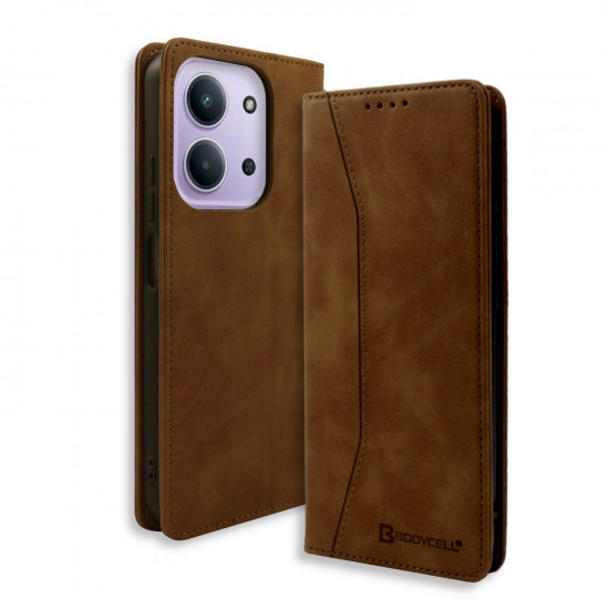 Bodycell Book Case Pu Leather Xiaomi Redmi 15C 5G Brown