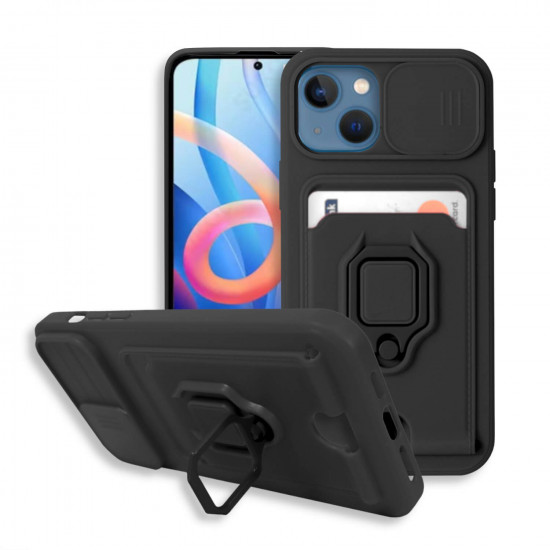 Bodycell Multifunction Case Με Κορδονι iPhone 13  Black