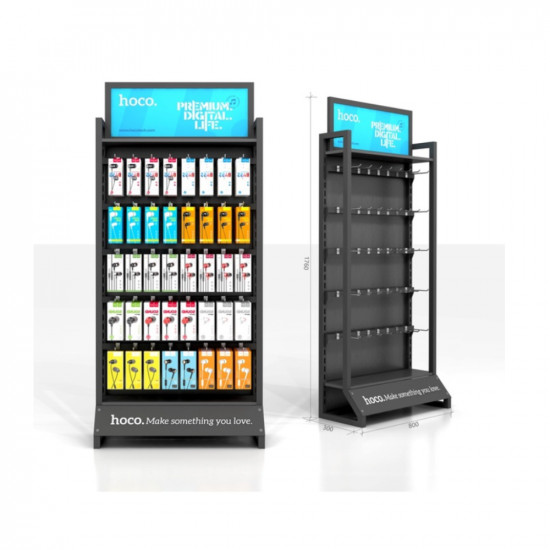 Stand Hoco HN12 Επιδαπέδιο Σιδερένιο Γκρι (80x30x176 cm) 52 Γάντζων 27537