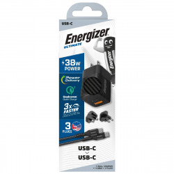 Φορτιστής Ταξιδίου Energizer με 2 θύρες USB-C/A 38W PD20W QC3 18W Καλώδιο USB-C/USB-C 32881