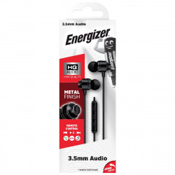 Hands Free Energizer CIA10 Metal Stereo 3.5mm Μαύρα με Μικρόφωνο και Πλήκτρο Πολλαπλών Λειτουργιών 1.2m 37719