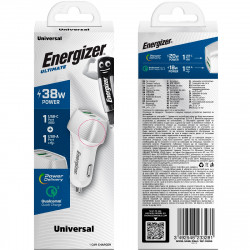 Φορτιστής Αυτοκινήτου Energizer D38WS με PD, QC με έξοδο USB-C/USB-A 38W/3A  Ασημί 36969