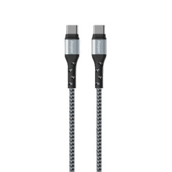 Καλώδιο σύνδεσης Energizer Metal & Braided Nylon Cable  USB-C σε USB-C 2.0  Ασημί 2m 46316