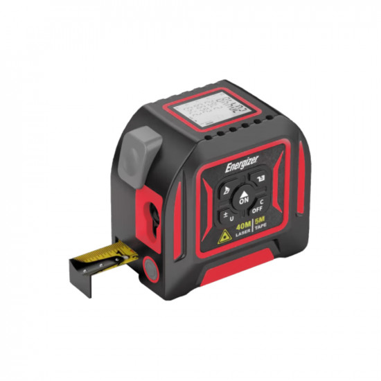 Laser Μετροταινία Energizer 3MT40 5m και Μετρητής Laser 40m με Επαναφορτιζόμενη Μπαταρία 50mAh και 3 Μονάδες Μέτρησης 48575