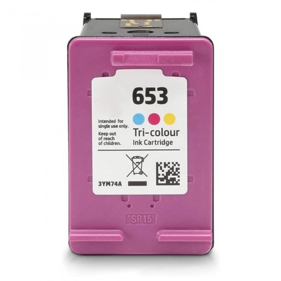 Μελάνι HP  Συμβατό 653XL 3YM74AE Σελίδες:450 Colour για Deskjet Plus Ink Andvantage-6000, 6075, 6400, 6475 35001