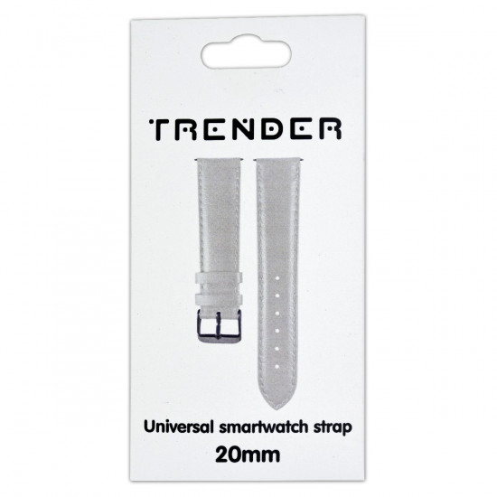 Ανταλλακτικό Λουράκι Trender TR-FX20WH Δερματίνη 20mm Λευκό 36181