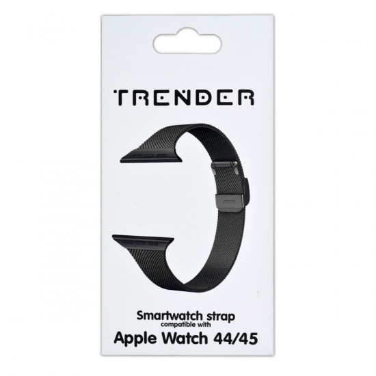 Ανταλλακτικό Λουράκι Trender TR-AST45BK Apple Steel 44/45mm Μαύρο 36223