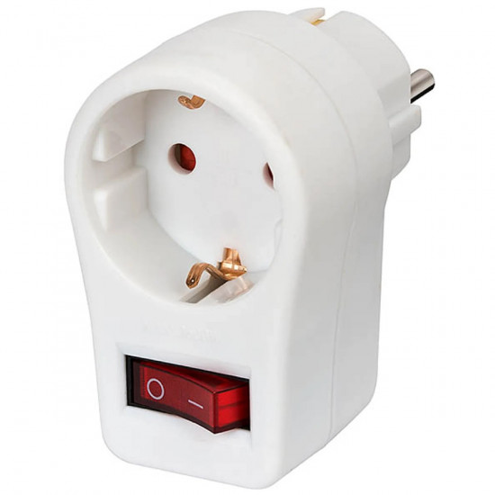 Αντάπτορας Πρίζας Σούκο Brennenstuhl  με 1 Θύρα Εισαγωγής και Διακόπτη On/Off (250V/3500W) IP20 με Παιδική Προστασία 35637