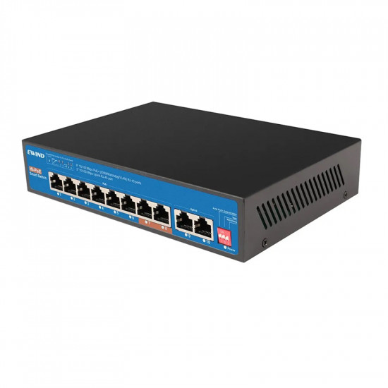 Ethernet Switch Ewind EW-S1610CF-AP 8x10/100Mbps + 2x100Mbps  RJ45 PoE Build-in 40384