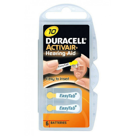 Μπαταρίες Ακουστικών Βαρηκοΐας Duracell 10 Activair 1,45V Τεμ. 6 21014