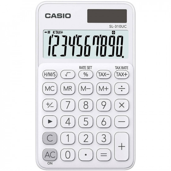 Αριθμομηχανή Dual 10 Ψηφίων LCD Display Casio SL-310UC-WE Λευκή 50968