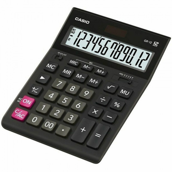 Αριθμομηχανή Dual 12 Ψηφίων LCD Display Casio GR-12-W-EP Μαύρο 48616