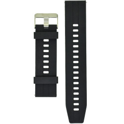Ανταλλακτικό Watchband Hoco 20mm Universal Μαύρο Silicon Band με Ασημί Αγκράφα 46946