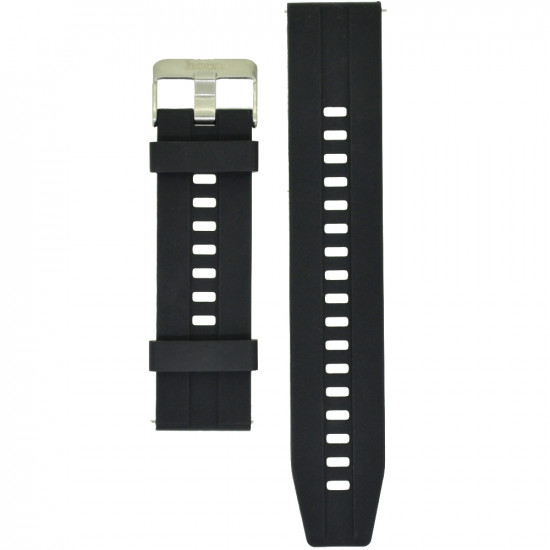Ανταλλακτικό Watchband Hoco 20mm Universal Μαύρο Silicon Band με Ασημί Αγκράφα 46946