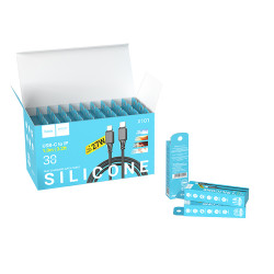 Καλώδιο Σύνδεσης Hoco X101 Silicon Assistant USB-C σε Lightning Fast Charging 27W Μαύρο 1m Σετ 30 τμχ 47038