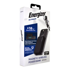 Power Bank Energizer QM5000 5000mAh 15W Fast Charge με 1xUSB-C Ασύρματη Φόρτιση 15W και LED Ένδειξη Μπαταρίας Μαύρο 49841