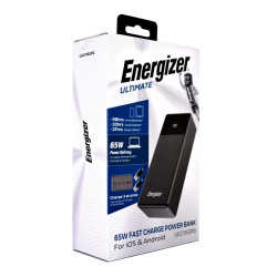 Power Bank Energizer UE27062PQ 27000mAh PD65W Fast Charge με 2xUSB-C 1xUSB-A 1xMicroUSB και LED Ένδειξη Μπαταρίας Μαύρο 49850