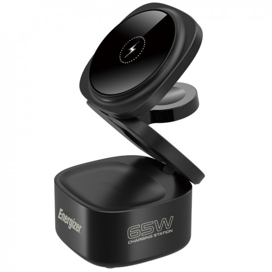 Επιτραπέζιος Φορτιστής 5 σε 1 Energizer WCP311 65W με 1xUSB-C 65W 1xUSB-A 18W και Ασύρματη Φόρτιση 15W Μάυρος 49863